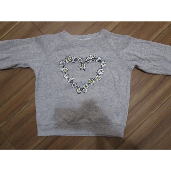 Stella McCartney Kids gray print daisy heart  sweatshirt size 3yrs PLS READ - Picture 2 of 9